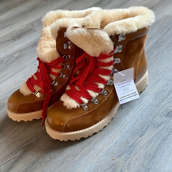 J.CREW NORDIC BOOT WINTER LEATHER HIKING BOOTS WOMENS SIZE 9 - Picture 4 of 14